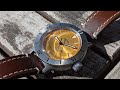 YELLOW SUBMARINE Vostok Amphibia SE 720B34, Unboxing, Review, Lume, Macro