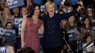 Demi Sings for Hillary Clinton
