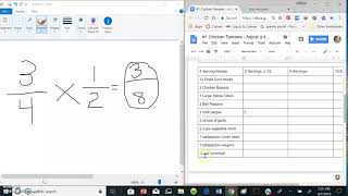 Adjusting a 4 serving recipe to a 2 serving recipe