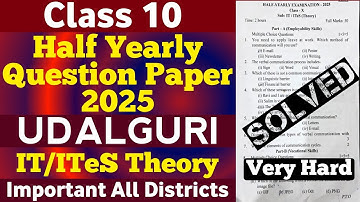 Class 10 IT half yearly question paper 2025 |class 10 half yearly exam question paper 2025 | IT/ITeS