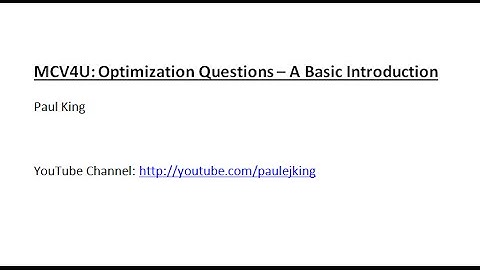 Calculus - Optimization: a "simple" example