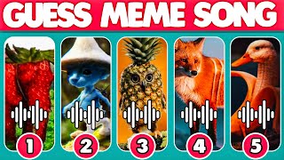 🔥Guess Meme By Voice | Strawberry elephant, Smurf cat, Pineapple owl, Bread fox, Banana duck