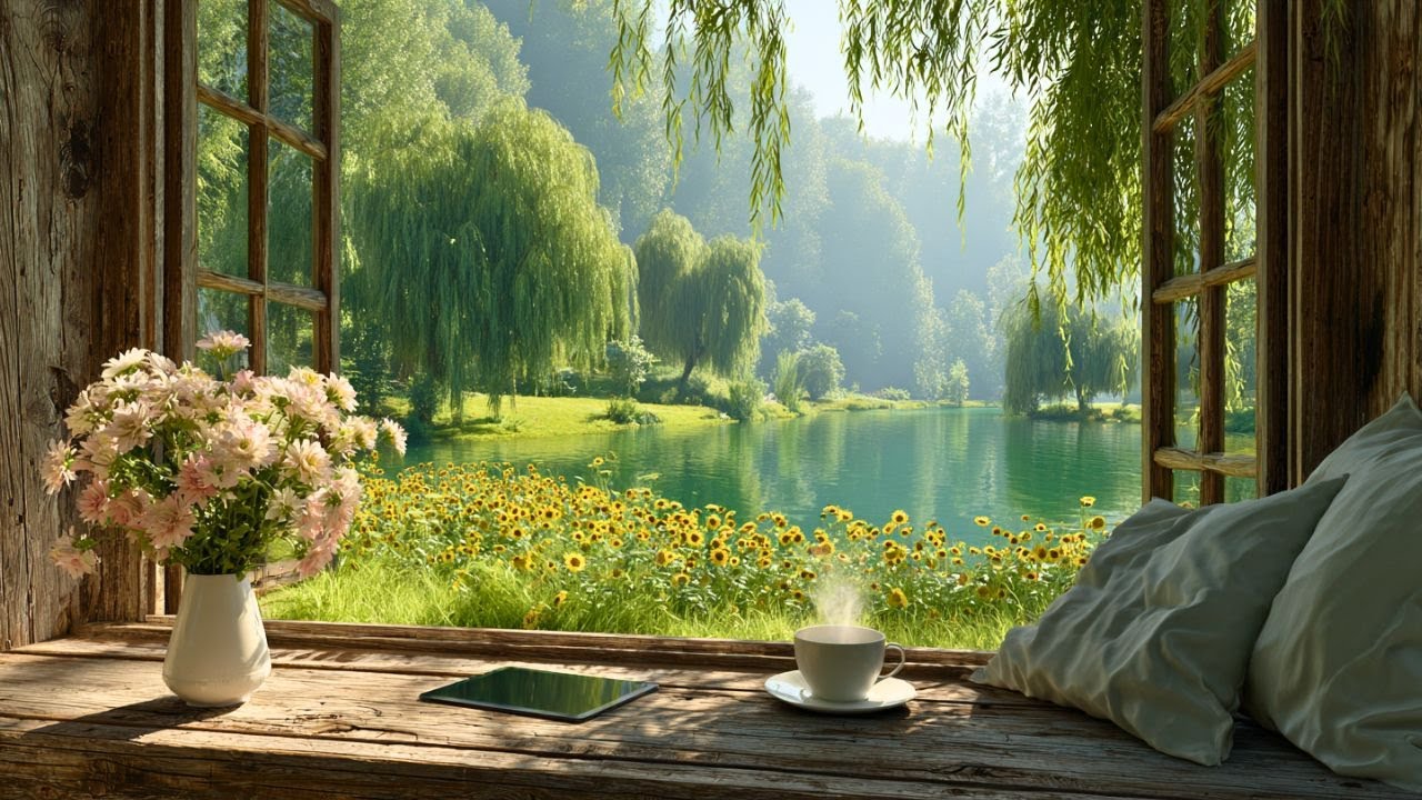 Spring Ambience by the Window | Relaxing Nature Sounds & Bird Songs for Focus and Sleep 🌸🍃