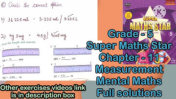Class 5 super maths star ch 11 mental maths solutions || Measurement || Mathsadda ||