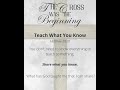 You don’t need to know everything to teach something