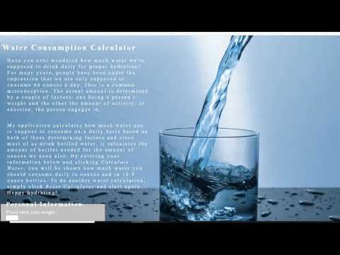 Daily Water Calculator In JavaScript With Source Code | Source Code & Projects