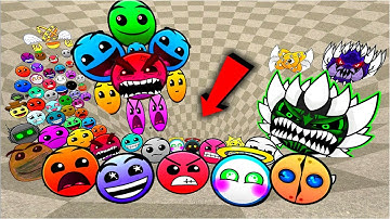 Geometry Dash and Lobotomy Dash Nextbots Family FALL into a FUNNEL Chasing me Gmod