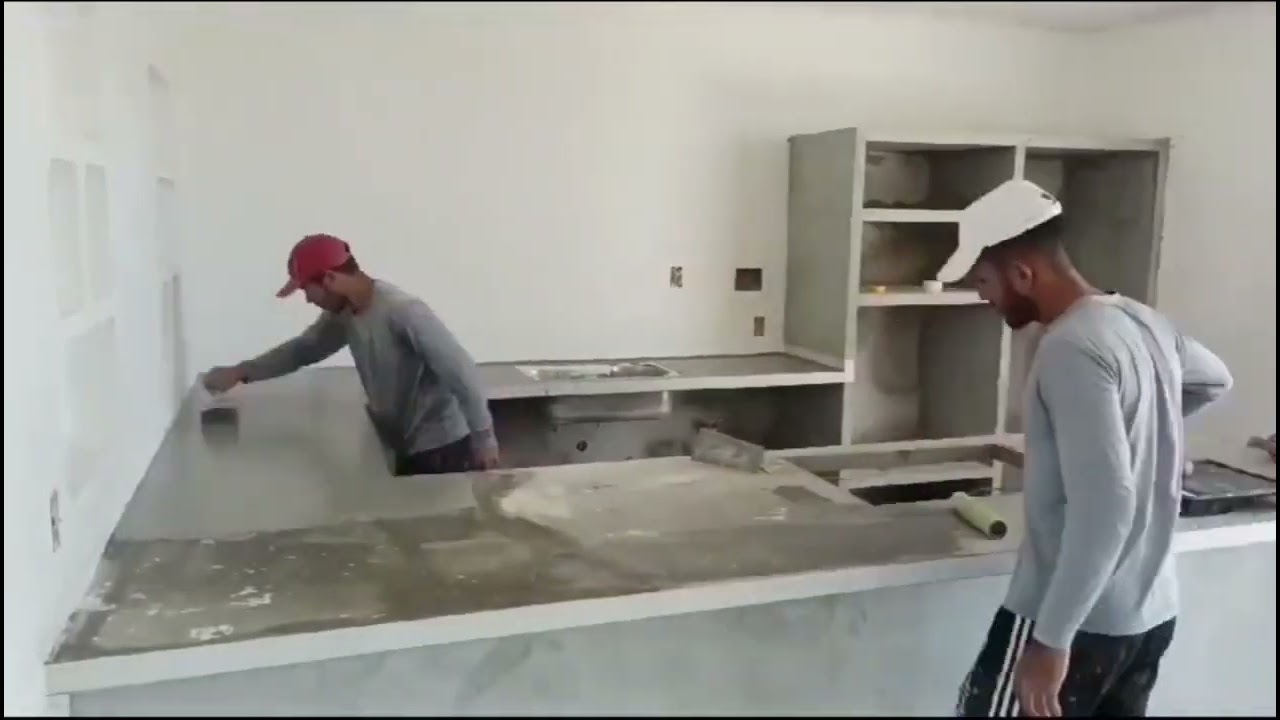 Cimento queimado na bancada da cozinha 