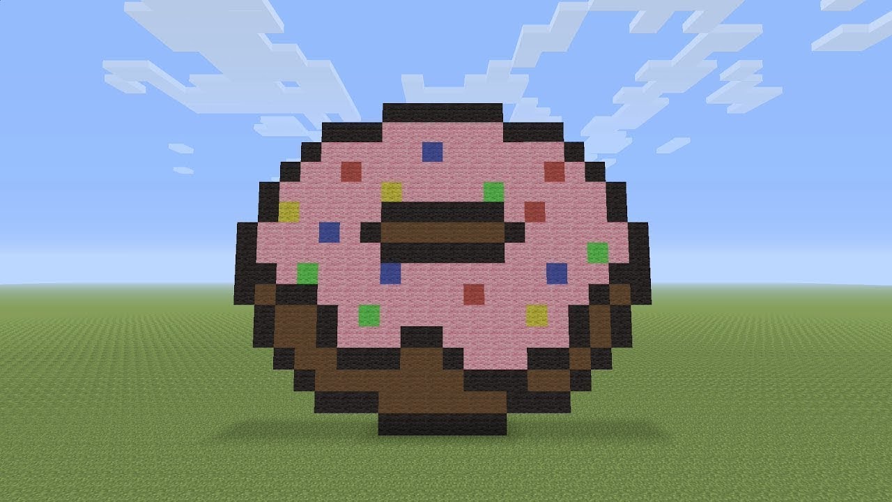 How to build Donut Simpson pixel art Minecraft YouTube