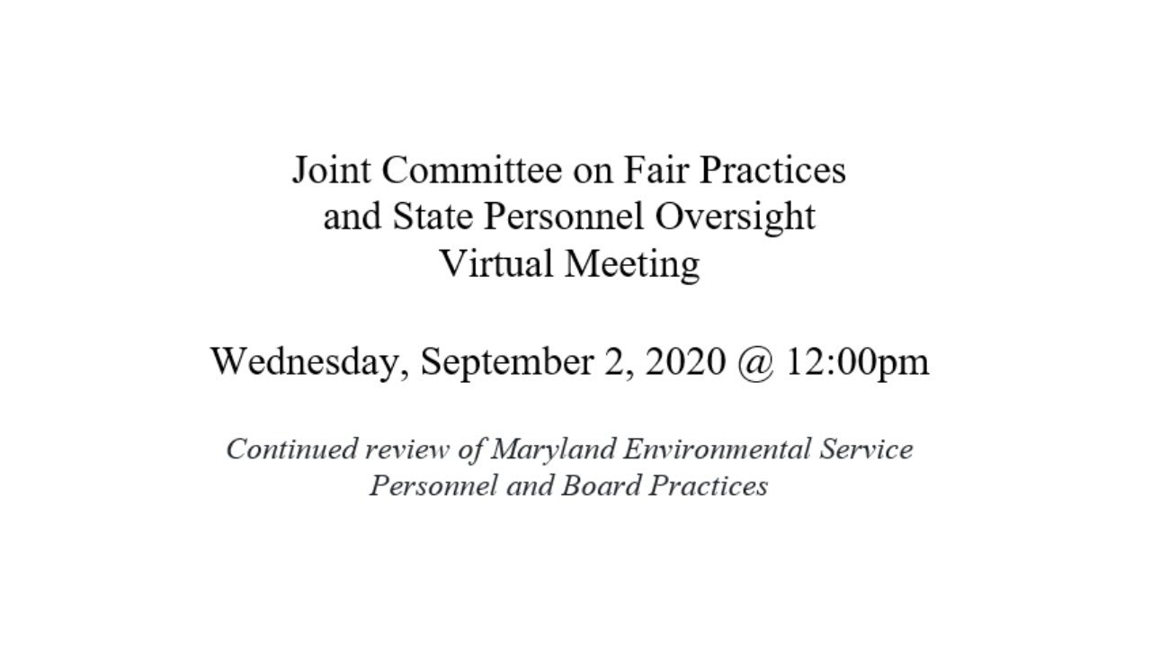Joint Committee on Fair Practices and State Personnel Oversight