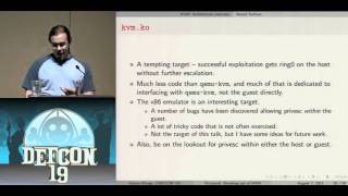 DEF CON 19 Hacking Conference Presentation By   Nelson Elhage   Virtualization Under Attack Breaking out of KVM   Video 1 clip0