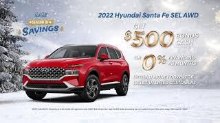 Bob Bell Hyundai - GET $500 BONUS CASH OR 0% FINANCING ON A 2022 SANTA FE*! (expires 1/3/22)