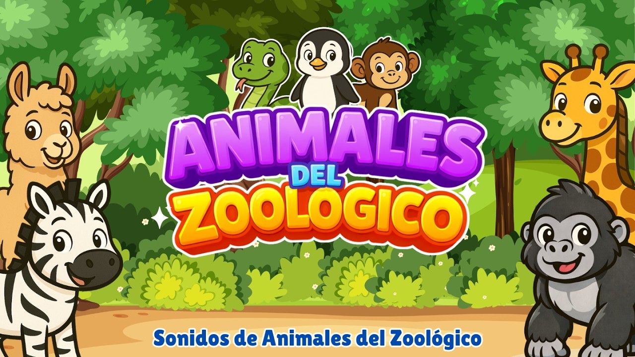ANIMALES DEL ZOOLÓGICO para Niños 🦁🐼|Sonidos y Nombres Panda, Cocodrilo, Serpiente, Pingüino, Gorila