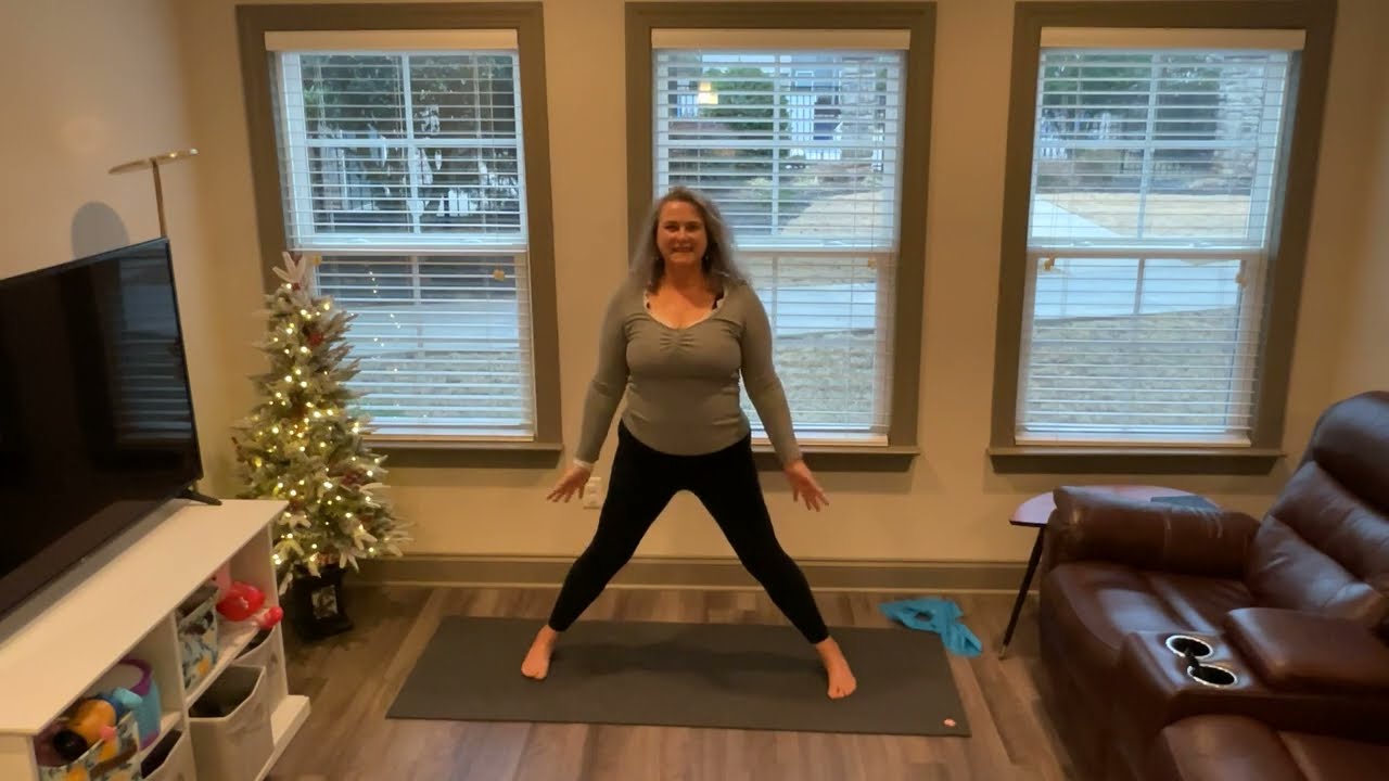 22 minute (without savasana) or 25 minute (with savasana) hip opener & strengthened senior yoga flow