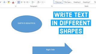 How to write text in different shapes in Ms Word 2010, 2007, 2013, 2015, 365 screenshot 4