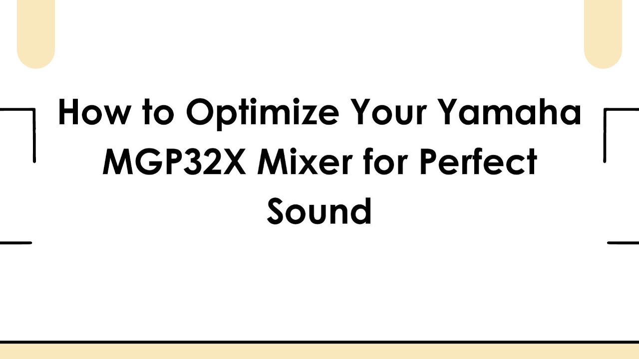 Как оптимизировать микшер Yamaha MGP32X для идеального звука