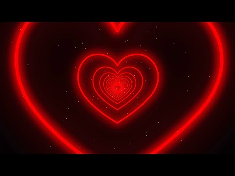 Neon Lights Love Heart Tunnel Background Video ️Red Heart Moving ...