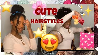 5 Hairstyles using Scrunchies and Clips😍