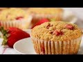 Strawberry Banana Muffins Recipe Demonstration - Joyofbaking.com