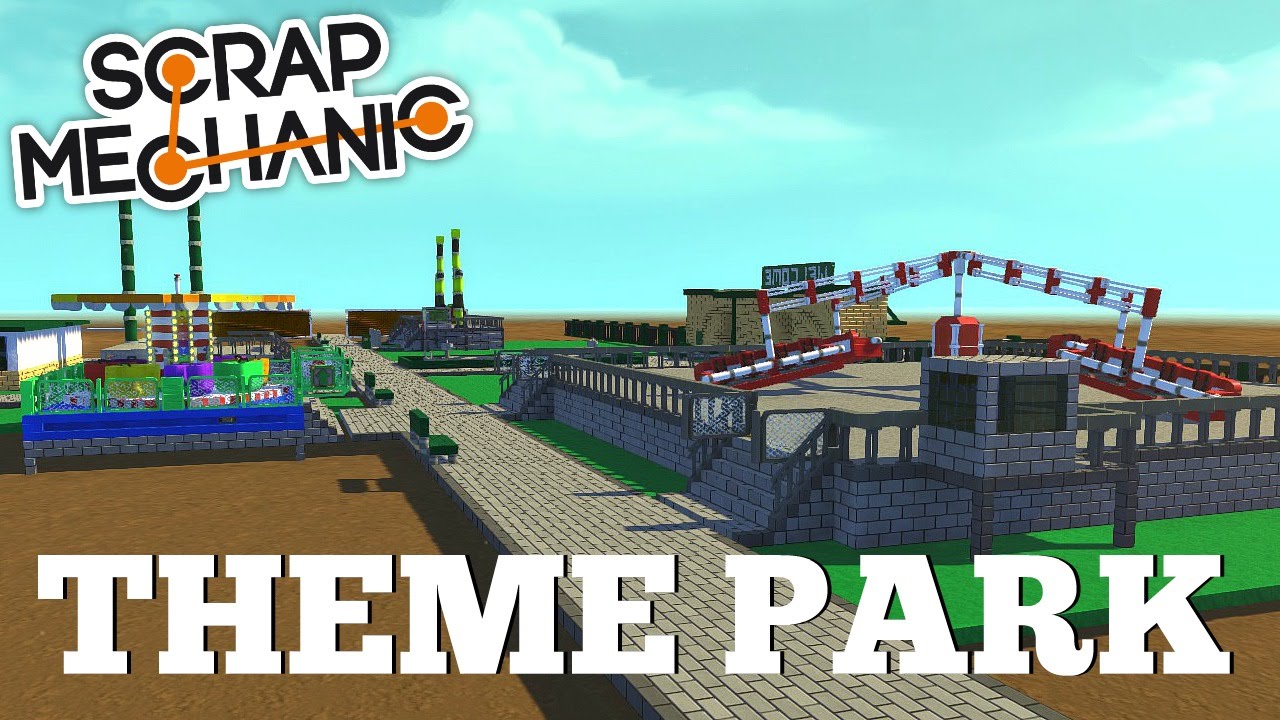 Scrap Mechanic Theme Park- EP 103- Scrambler Ride and Gift Shop (World Download)