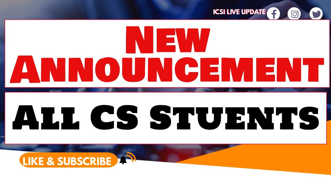 ICSI New Announcement for All CS Students 15 Days eAcademic Programme