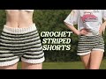 Crochet striped shorts tutorial  easy  beginnerfriendly