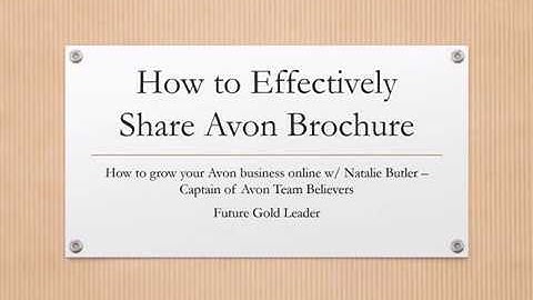 How to Effectively Share Avon Brochure