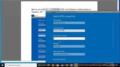 Set up Astrill  L2TP/IPSEC VPN w/ Windows built-in client on Windows 10