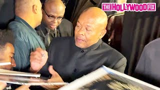 Dr. Dre Signs 'The Chronic' Records For Fans While Leaving The Grammy Songwriters Party In Hollywood