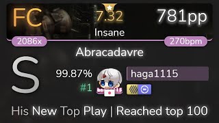 haga1115 | Treyarch Sound - Abracadavre [Insane] +HDDT 99.87% {#1 781pp FC} - osu!