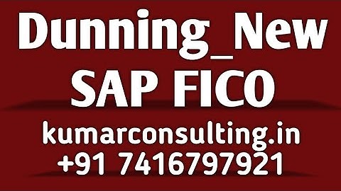 SAP FICO Dunning Configuration (New)