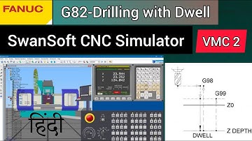 VMC Simulation 2 | G82-Drilling Cycle With Dwell | Fanuc Programming | SwanSoft Simulator | CNC Hub