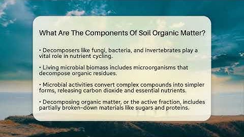 What Are The Components Of Soil Organic Matter? - Ecosystem Essentials