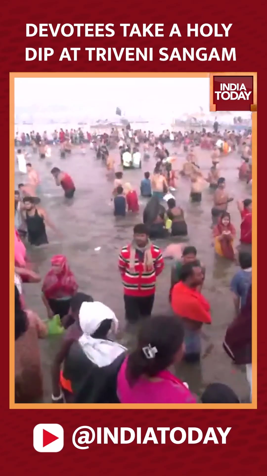 Devotees Take A Holy Dip At Triveni Sangam #mahakumbh #amritsnaan #mahashivratri #mahashivratri2025