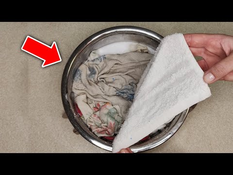 Видео: Если вы хотите отстирать кухонные полотенца от пятен, замочите их в этом растворе