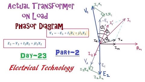 Day 23-Part 2 [Hindi+English] || Actual Transformer on Load | Phasor Diagrams