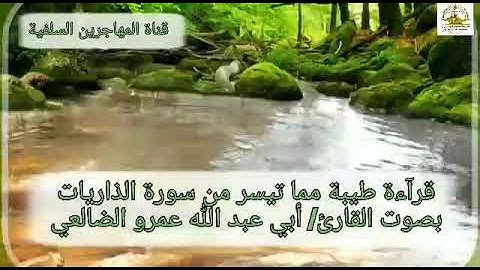 قرآءة طيبة مما تيسر من سورة الذاريات بصوت القارئ/ أبي عبد الله عمرو الضالعي.