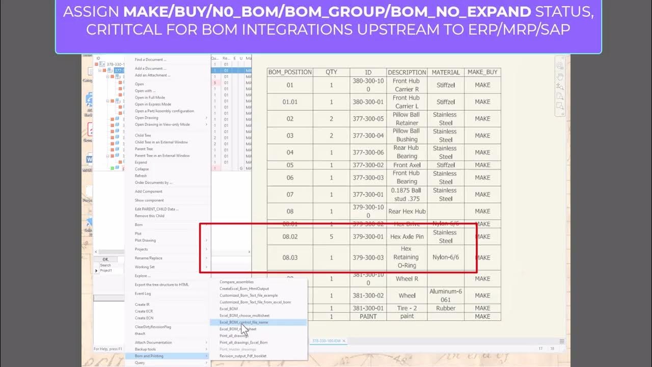 Quick introduction to advanced BOM features within MechWorks PDM. - YouTube