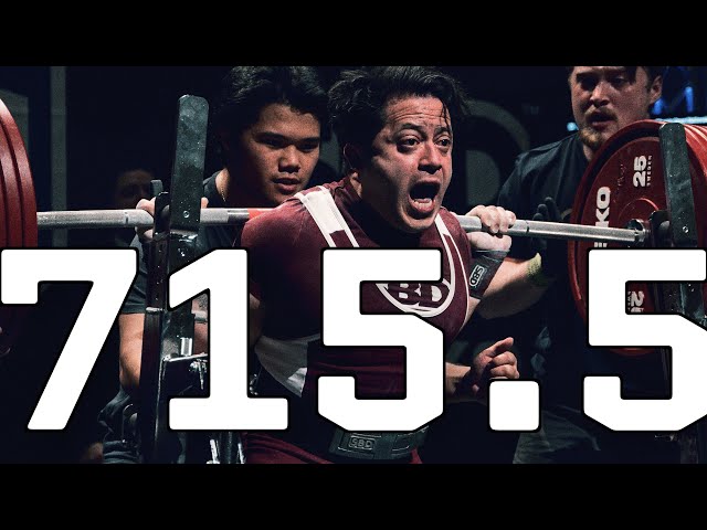 Unofficial World Record total at Powerlifting America National Championships. 715.5 kilos at 66kg class=