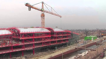 Spoorzone Delft - time lapse 4 bouw stadskantoor / stationshal