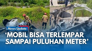Kondisi Ngeri Mobil Mahasiswa Terbelah & Terbakar! Pasca Tabrak Pembatas Besi di Tol Cisumdawu 
