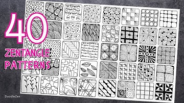 40 Zentangle Patterns Step-by-Step Tutorial | Doodle Patterns | Relax and Draw Zen doodle Patterns