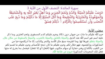 سورة المائدة الآية 3: شرح معنى الآية وتكرارها لتسهيل الحفظ