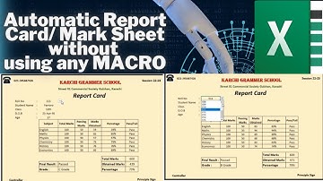 Automatic Student Report Card/ Marks Sheet in Excel 2023 without any MACRO