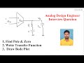 Analog Design interview_ Find poles,zero and Transfer function and Draw Bode Plot || Amit Bar