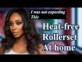 I turned my hair into a wig!! ROLLER SET ON RELAXED HAIR | HEATLESS HAIRSTYLE | vlogmas 2022 day 17