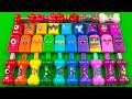 Numberblocks Mixing ASMR🏳️🌈Look Fun Slime Clay in Ice Cream, Bones, Bags Colorful! Satisfying ASMR