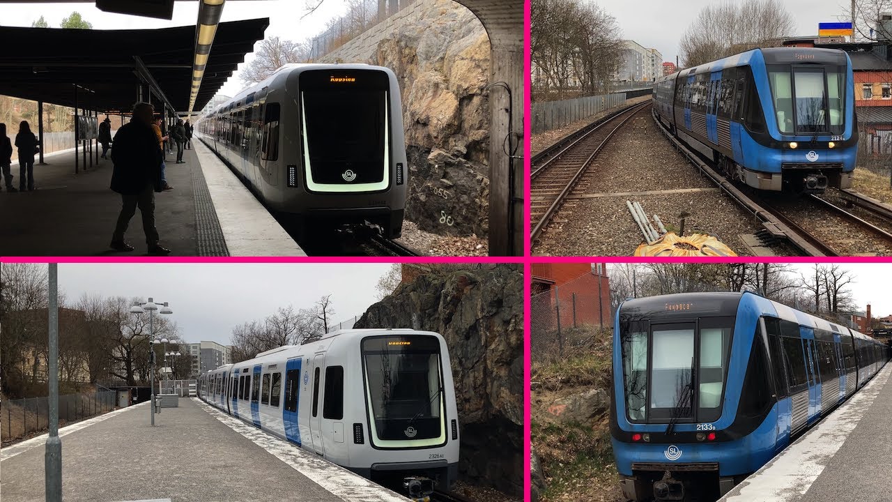 Tunnelbanetåg vid Örnsberg (typ C20, C30)