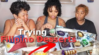 Trying Different Filipino Desserts Ft. My Mom And Sister