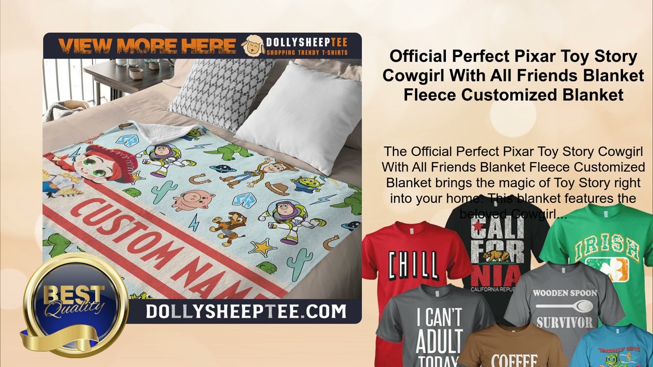Official Perfect Pixar Toy Story Cowgirl With All Friends Blanket Fleece Customized Blanket